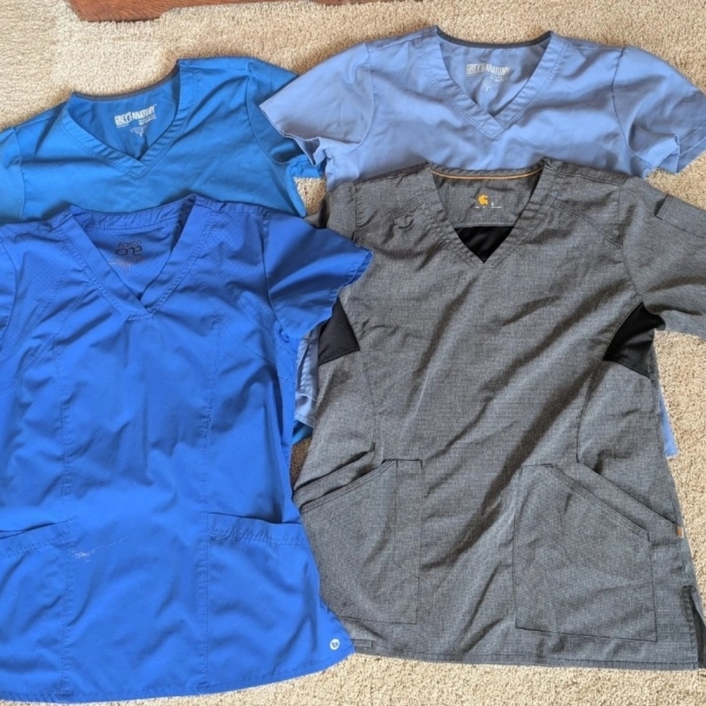 Women's V-Neck Scrub Tops Assorted Colors  (Grey's Anatomy, Carhartt)